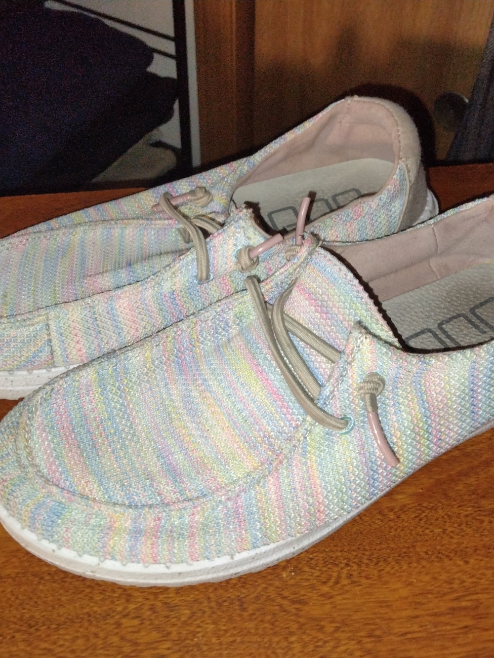 Hey Dude Women's Pastel Multicolor Slip-On Loafers - Size 6